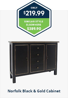Norfolk Black & Gold Cabinet